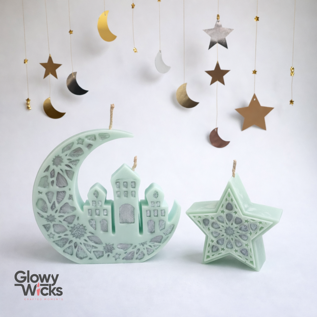 Crescent & Star Ramadan Candle Set